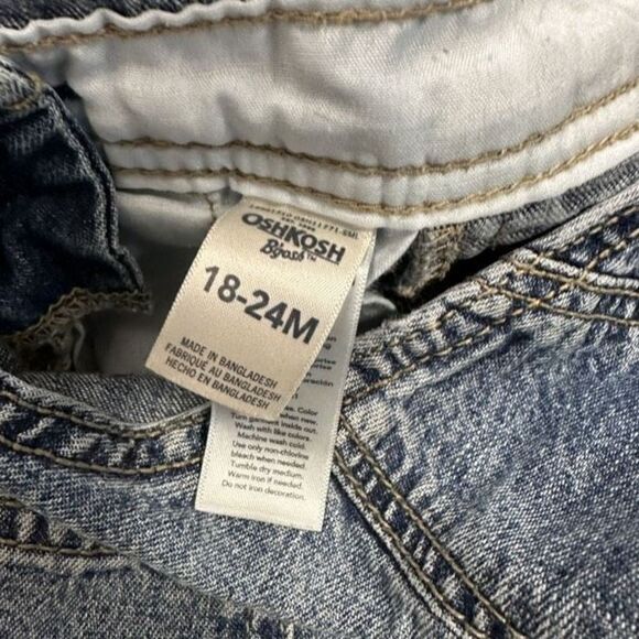 OshKosh B'Gosh Outfit Denim Overalls and Airplane Button Up - Picture 10 of 12